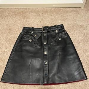 Maje Real Leather Skirt